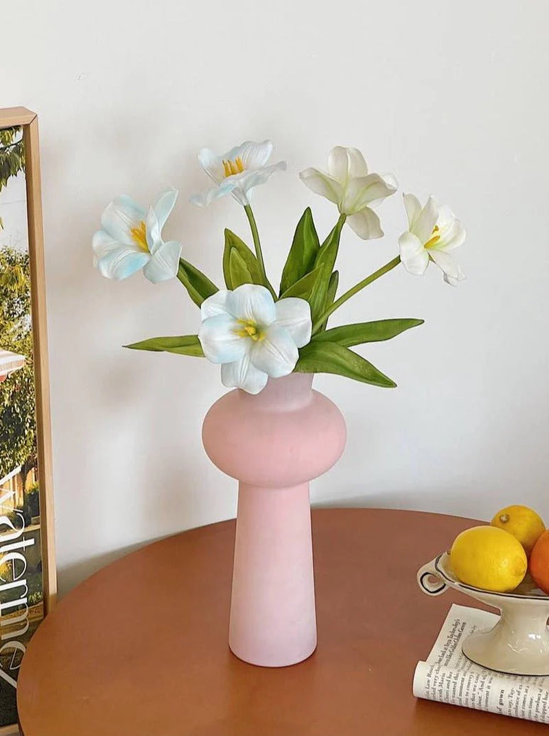 Tall Vintage Style Dopamine Decorative Flower Vase