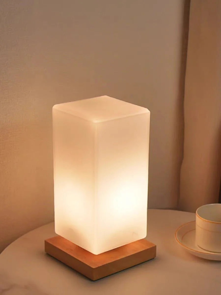 Dimmable Flower Vase beside Decorative Table Lamp for Rustic Home