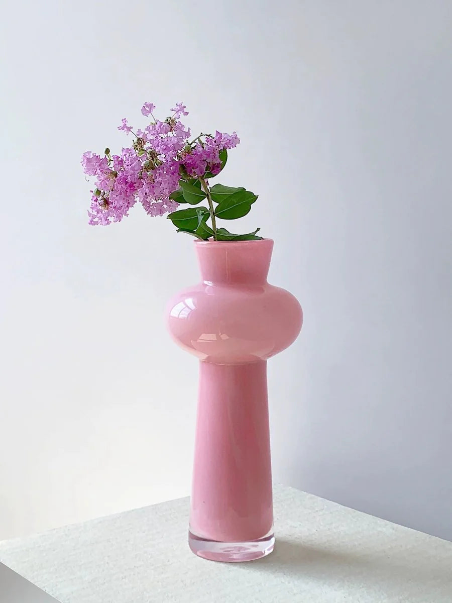 Tall Vintage Style Dopamine Decorative Flower Vase